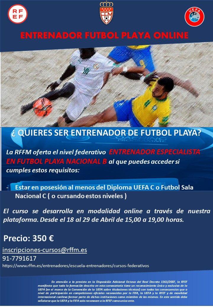 Curso Federativo De Entrenador Especialista En Fútbol Playa Nacional B